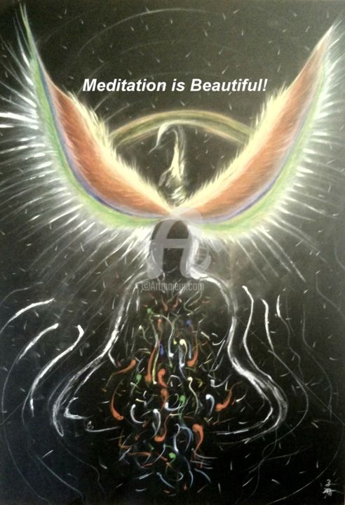 Painting titled "Meditation is Beaut…" by Tsz Shan Hui, Original Artwork, Acrylic