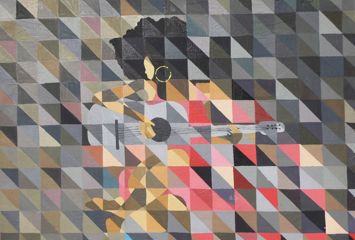 Peinture intitulée "Melody Maker" par Theophilus Tetteh, Œuvre d'art originale, Acrylique