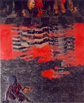 Pittura intitolato "The poor" da Tuan Long Tran, Opera d'arte originale