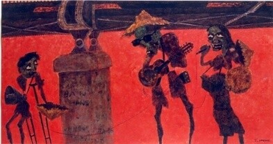 Pittura intitolato "Troupe" da Tuan Long Tran, Opera d'arte originale