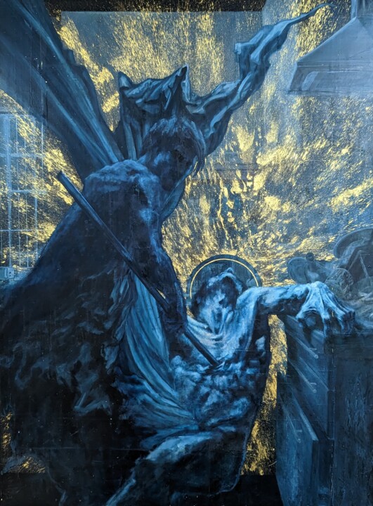Pittura intitolato "Blu Tuand" da Tuand Studio, Opera d'arte originale, Olio