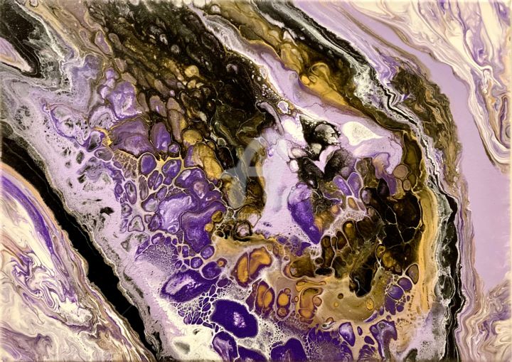 Ζωγραφική με τίτλο "Purple vortex" από Polina Tuganova, Αυθεντικά έργα τέχνης, Ακρυλικό