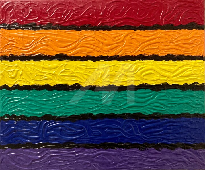 Malerei mit dem Titel "Pride Flag" von Polina Tuganova, Original-Kunstwerk, Acryl