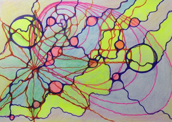 Disegno intitolato "spiral development" da Oksana Tukhtarkina, Opera d'arte originale, Matite colorate