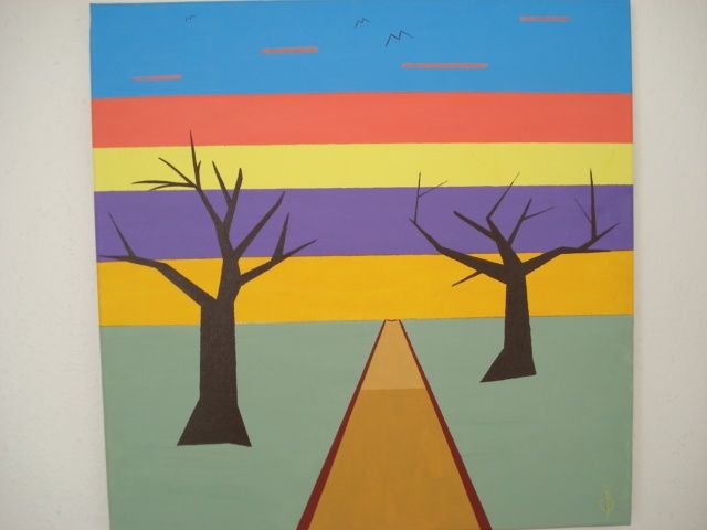 Painting titled "tramonto invernale" by Belinda Sorensen, Original Art,