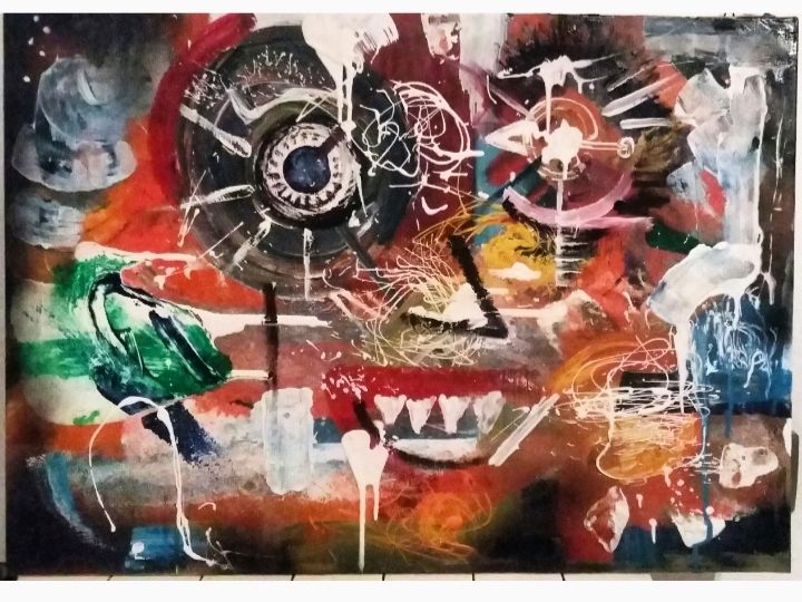 Pittura intitolato "Man next door" da June Sailor, Opera d'arte originale, Acrilico