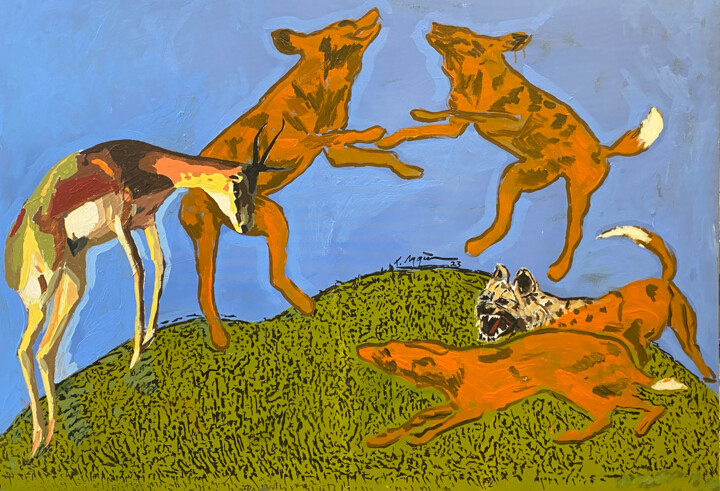 Pintura intitulada "serengeti" por Turgut Aygün, Obras de arte originais, Acrílico