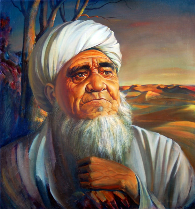Pintura titulada "`Durdum Aga` K.GULL…" por Turkmenbiz, Obra de arte original, Oleo