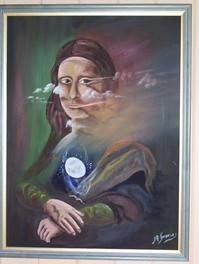 Painting titled "Mona Luna" by John Russell Sweeney, Original Artwork