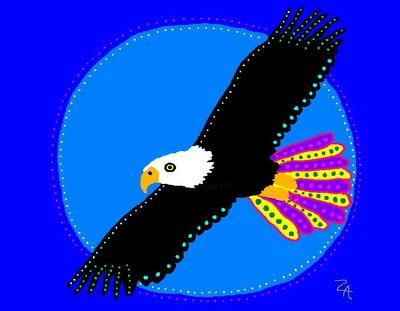 Painting titled "Eagle Song" by Zoe Ann Nishimuta, Original Artwork