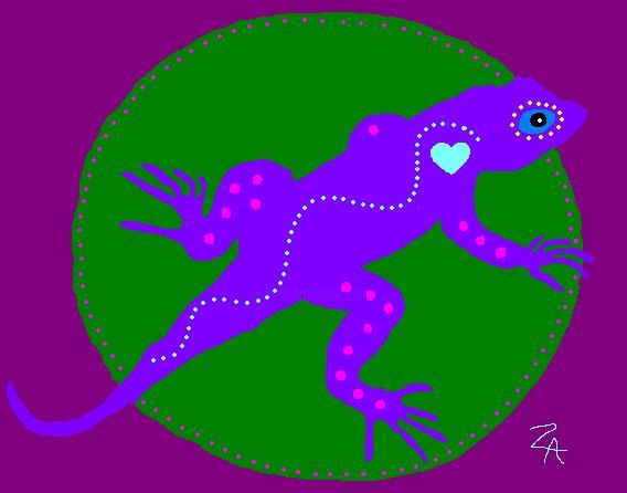 「Lizard Song」というタイトルの絵画 Zoe Ann Nishimutaによって, オリジナルのアートワーク