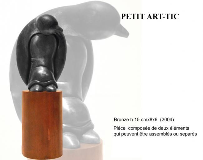Skulptur mit dem Titel "PETIT ART-TIC" von Turzo, Original-Kunstwerk, Metalle