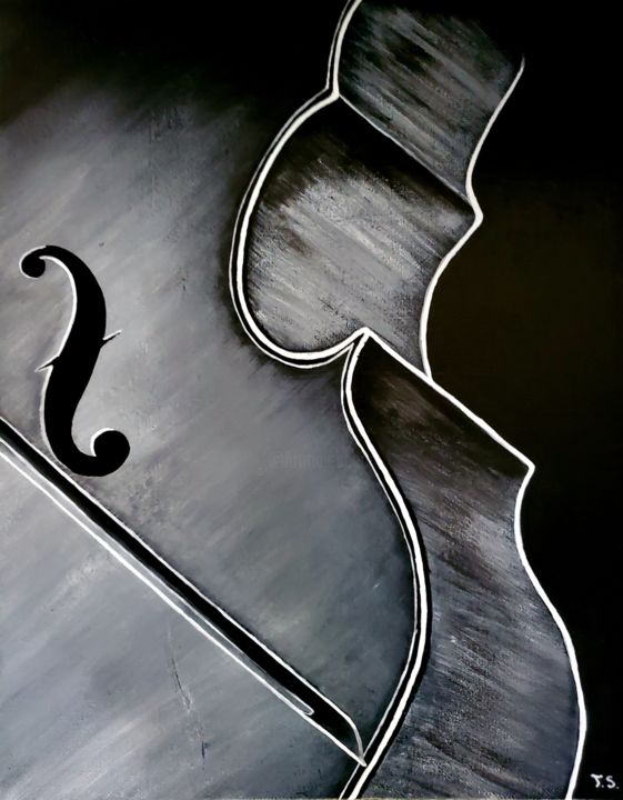 Painting titled "The Violin" by Tushar Singhla, Original Artwork, Acrylic