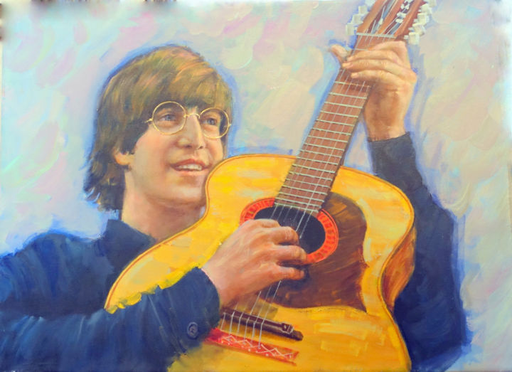 Картина под названием "John Lennon.jpg" - Vladislav Tushnin, Подлинное произведение искусства, Масло
