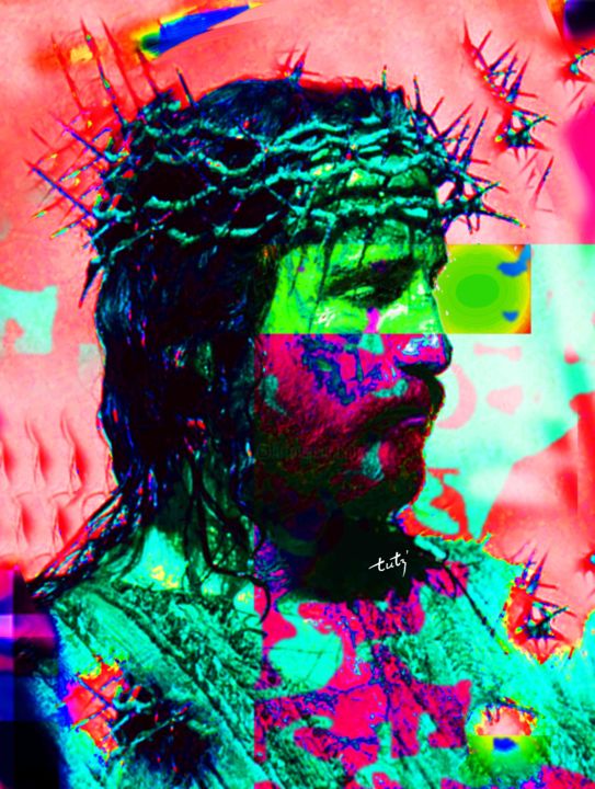 Pintura intitulada "Christ" por Tutz', Obras de arte originais, Pintura digital