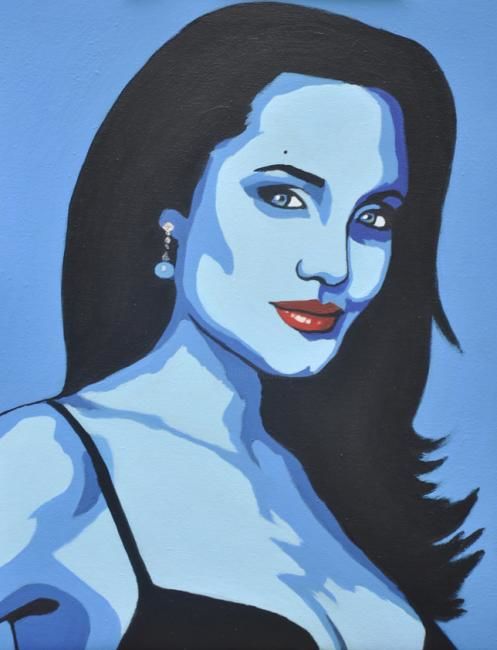 Pintura titulada "Angel in Blue" por Toño Venegas, Obra de arte original, Oleo