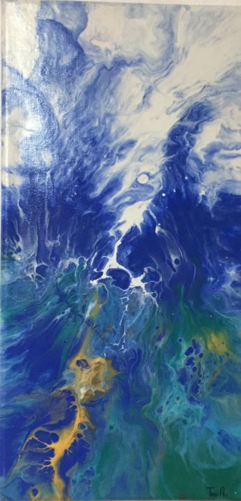 Картина под названием "Гроза в море" - Tvttiart, Подлинное произведение искусства, Акрил