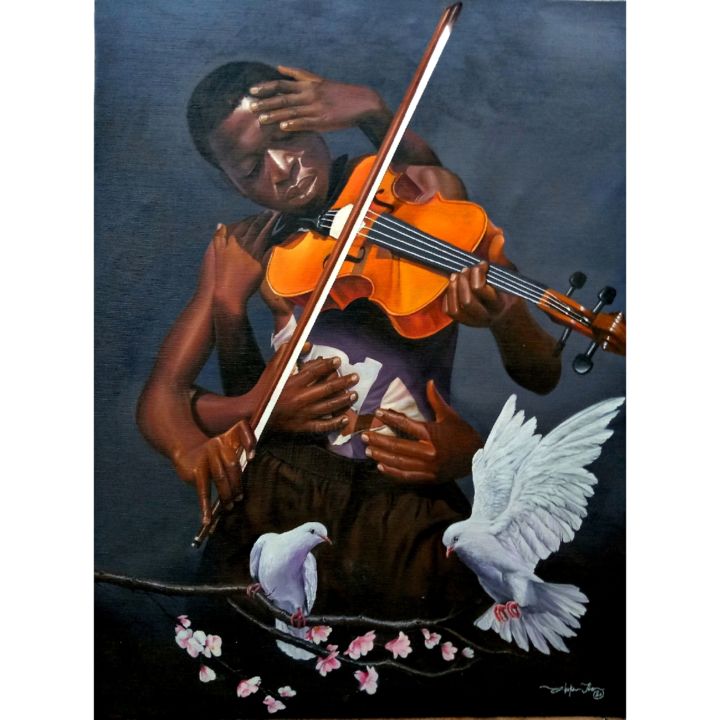Painting titled "Dreams" by Chuka Ibe, Original Artwork, Oil