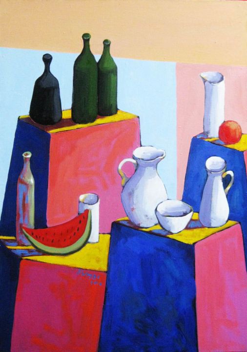 Pintura intitulada "stil life 1" por George Khakhutashvili, Obras de arte originais, Óleo