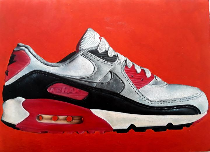 Peinture intitulée "Nike air max 1990" par Sergio Rivera Martinez, Œuvre d'art originale, Acrylique Monté sur Autre panneau…