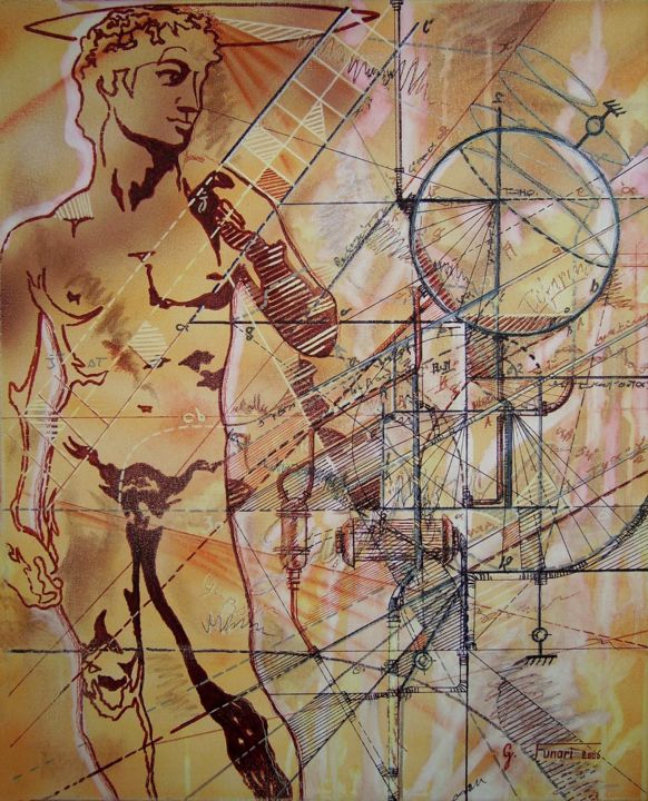 Ζωγραφική με τίτλο "Anticipation Michel…" από Gérardo Funari, Αυθεντικά έργα τέχνης, Ακρυλικό Τοποθετήθηκε στο Ξύλινο φορείο…