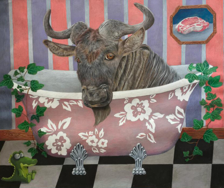Dibujo titulada "Un baño seguro" por Txuscuende, Obra de arte original, Lápiz