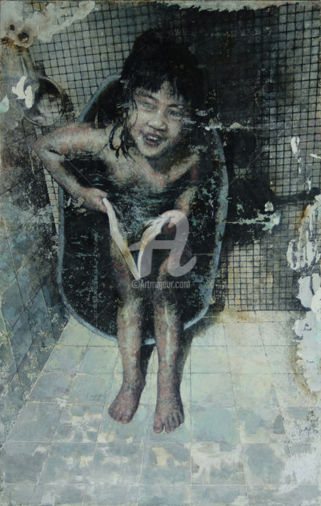 Malerei mit dem Titel "Splashing moments II" von Tycheong, Original-Kunstwerk, Acryl