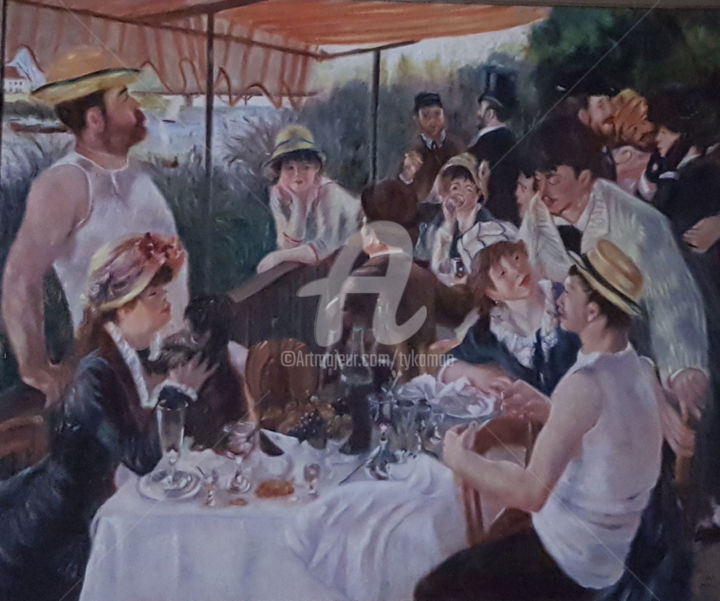 Painting titled "le-dejeuner-des-can…" by Tykamao, Original Artwork, Oil