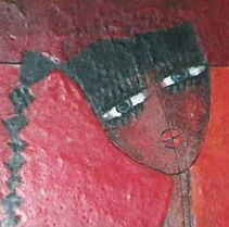 Peinture intitulée "Dame de cœur (detai…" par Tylek, Œuvre d'art originale