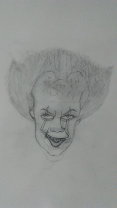 Drawing titled "Pennywise" by Tyler Gordon, Original Artwork, Pencil