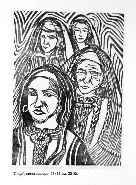 Рисунок под названием "Лица" - Тюнькина Елена, Подлинное произведение искусства, Другой