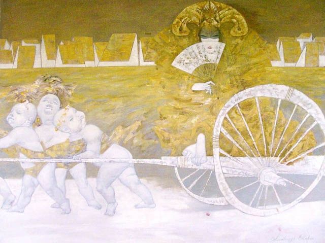 Painting titled "Тамгана" by Aleksandr Tiurin, Original Artwork, Other