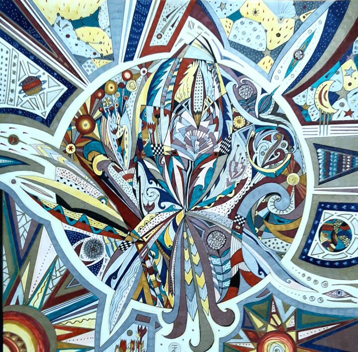Dessin intitulée "Images galactiques 4" par Tereza De Almeida (Kaomento), Œuvre d'art originale, Encre
