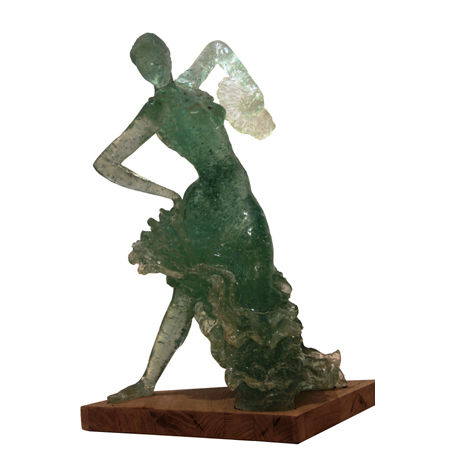 Skulptur mit dem Titel "flamenco-w.jpg" von Tzipi Biran, Original-Kunstwerk, Glas