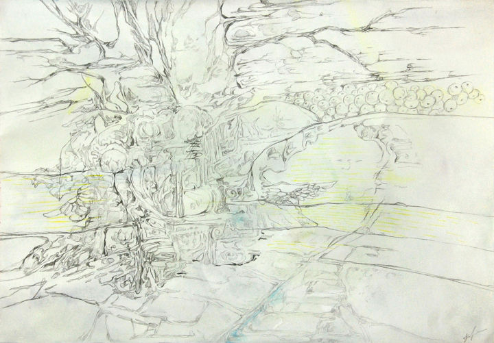「Древо. /из серии "М…」というタイトルの描画 Irina Felalによって, オリジナルのアートワーク, 鉛筆