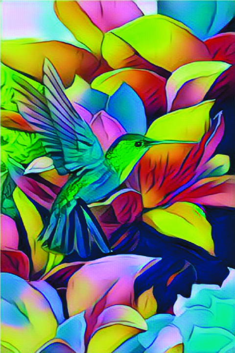 Digital Arts titled "beija-flor.jpg" by Ubiraci Borges, Original Artwork, Digital Painting
