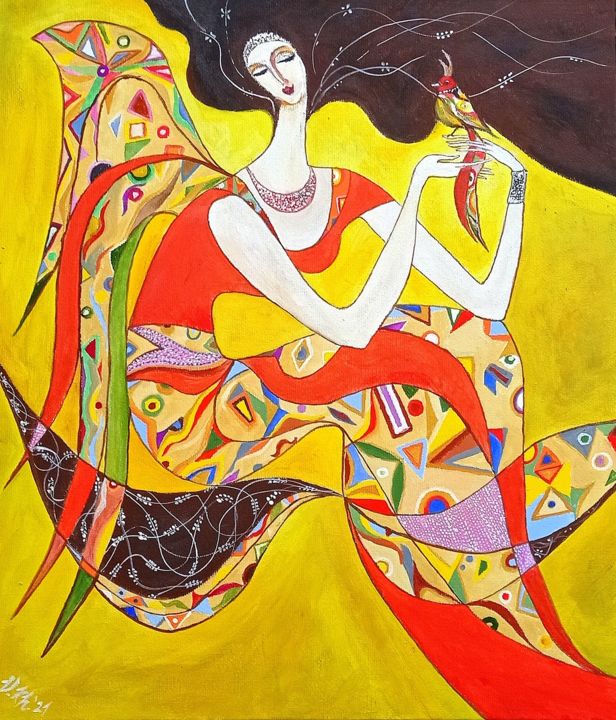 Pintura intitulada "Asia" por Valentina Khudyakova, Obras de arte originais, Guache