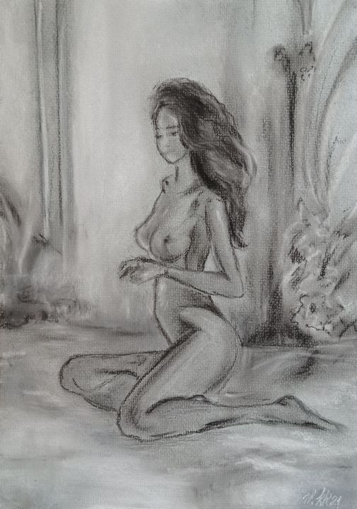 Картина под названием "charming lady" - Valentina Khudyakova, Подлинное произведение искусства, Пастель