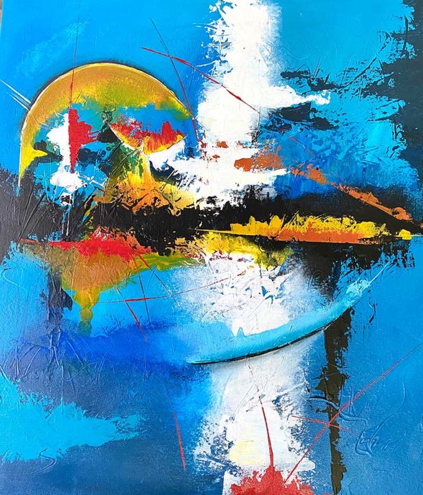 Картина под названием "abstract" - Udi Ohana, Подлинное произведение искусства, Акрил