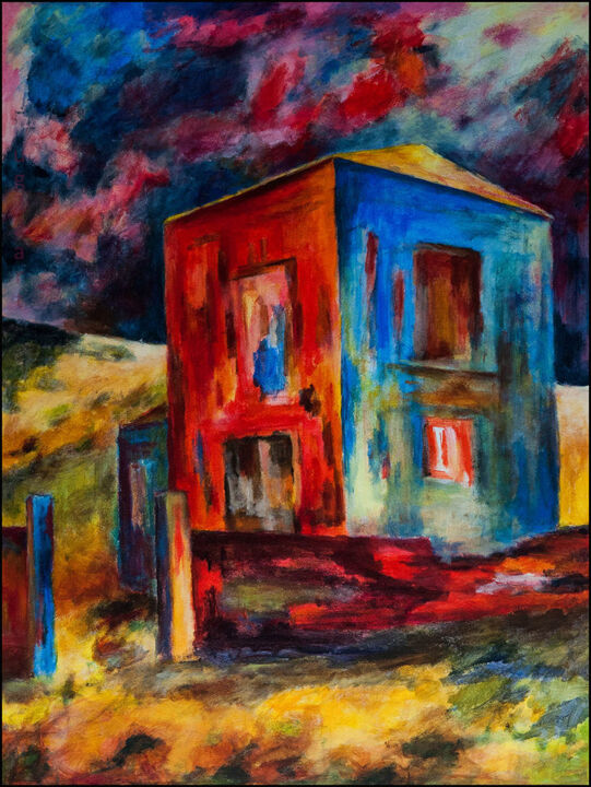 Ζωγραφική με τίτλο "Villa Franca III/18" από Udo Greiner, Αυθεντικά έργα τέχνης, Ακρυλικό