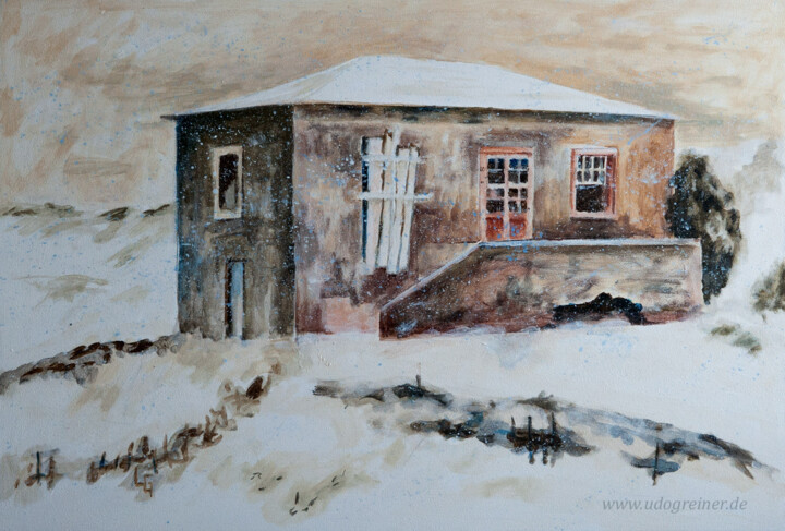 Painting titled "Winter I/21" by Udo Greiner, Original Artwork, Acrylic