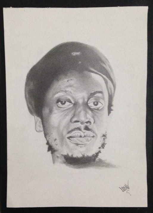 Desenho intitulada "Jimmy cliff" por Uelan Jardim Miranda, Obras de arte originais, Lápis