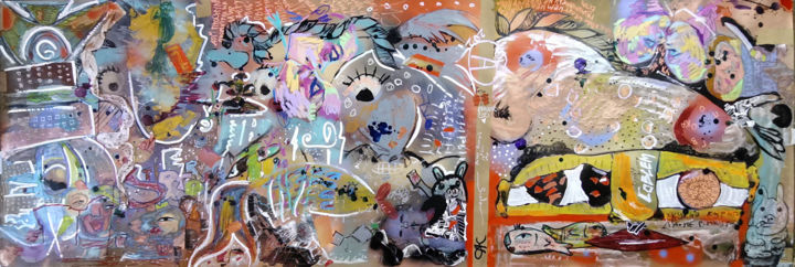 Картина под названием "Fry(day)ed news!" - Uglekraft, Подлинное произведение искусства, Рисунок распылителем краски
