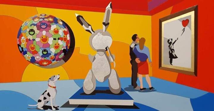 Obrazy i ryciny zatytułowany „Inflatable Jeff” autorstwa Ugo Nespolo, Oryginalna praca, Nadruk