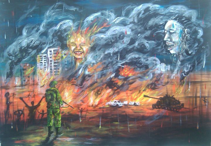 Peinture intitulée "cry-for-peace-11.jpg" par Art Doctor, Œuvre d'art originale