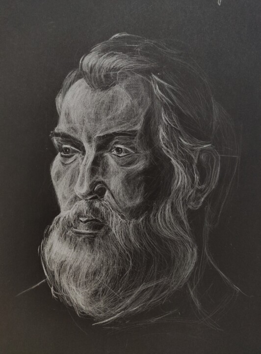 Dessin intitulée "Portrait_Black_And_…" par Uğur Ergül, Œuvre d'art originale, Crayon