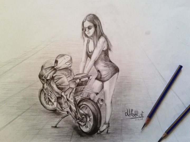 Drawing titled "Karakalem Top Model…" by Uğur Ergül, Original Artwork