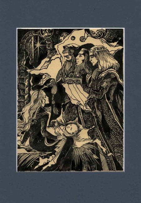 Disegno intitolato "Поклонение волхвов" da Iukki, Opera d'arte originale