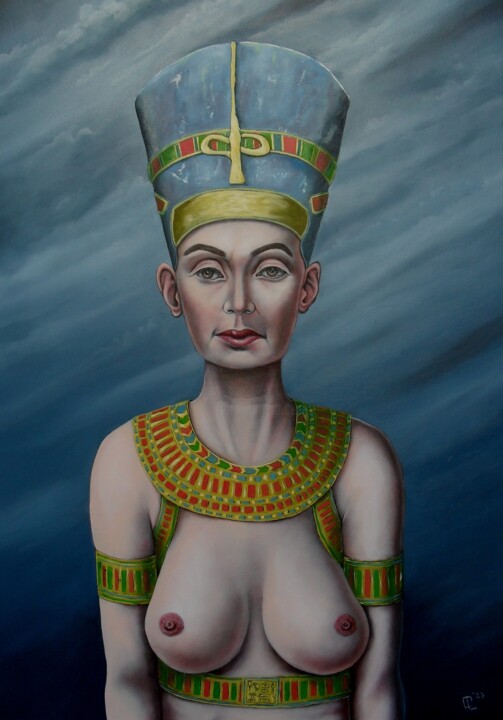 Schilderij getiteld "Nefertiti ( nicht :…" door Uko Post, Origineel Kunstwerk, Olie