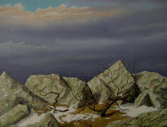 Painting titled "rocks" by Uko Post, Original Artwork, Other